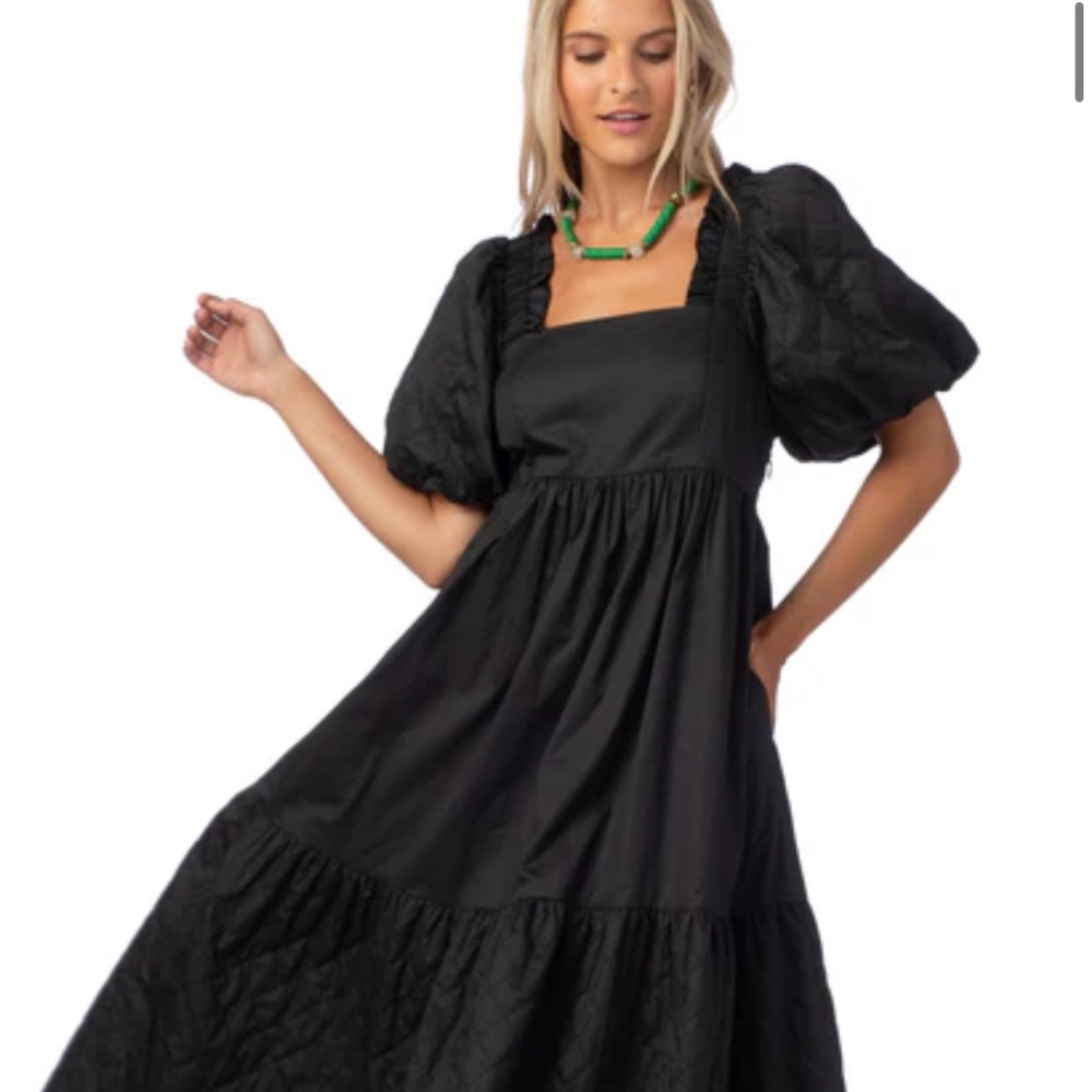 CROSBY by Mollie Burch Black Puff Sleeve Maxi Dress